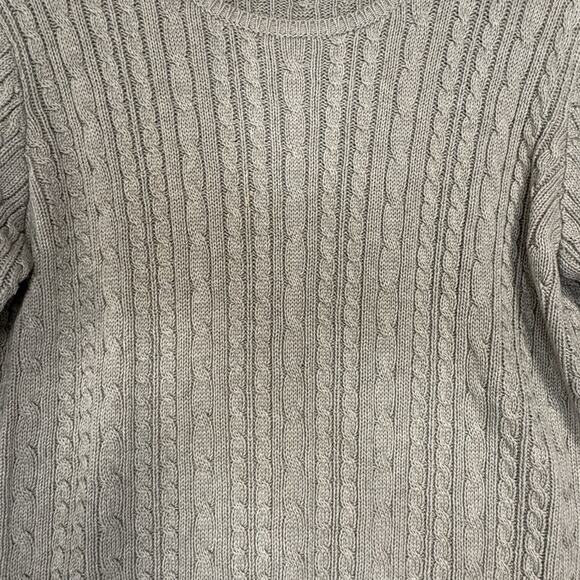 Wainscott Vintage Crewneck Cable Knit Sweater Olive Green Size Small 90s Chunky - Picture 3 of 8